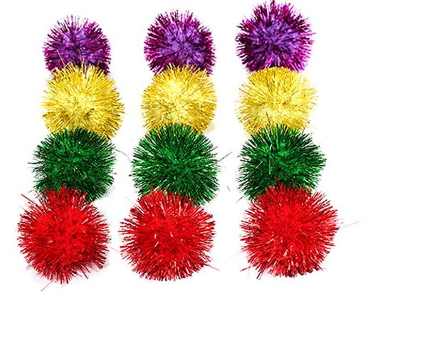 

cat toy 5cm ball sparkling small balls pet funny toys cats supplies random color 80pcs per lot
