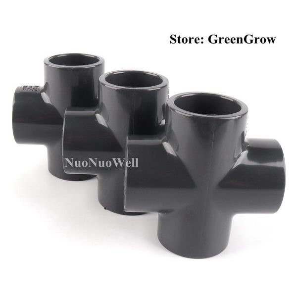 

watering equipments 1pc i.d 20~40mm hi-quality upvc cross connector garden irrigation water pipe connectors aquarium tank diy tools pvc 4way