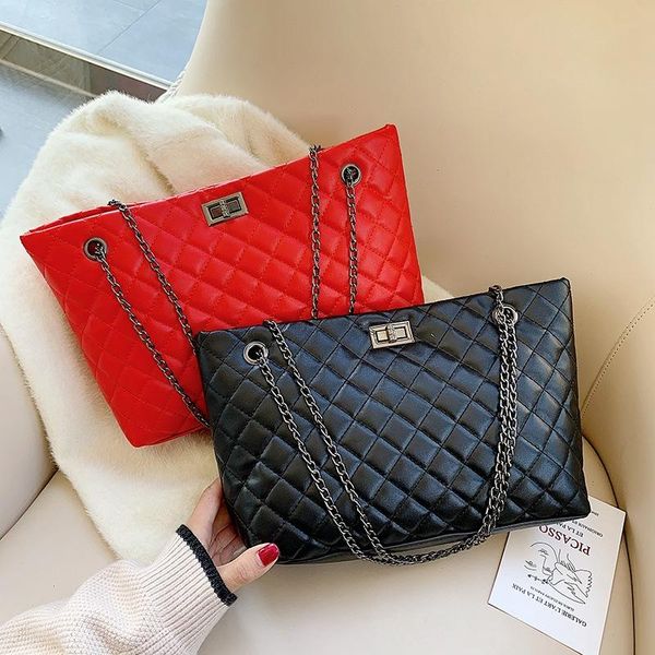 

evening bags large bag female 2021 european and american ladies shoulder rhombic chain messenger capacity handbag femalebag