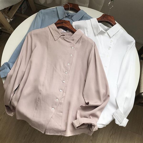 

women's long sleeve square neck plain fall shirt blouses & shirts, White