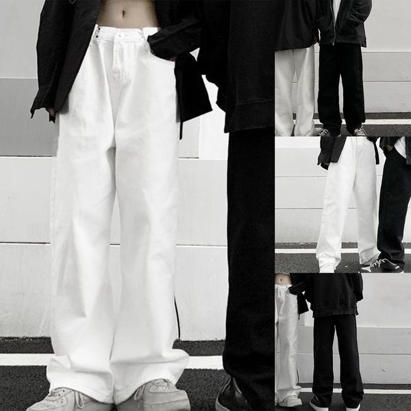 

women's pants & capris fashion all-match straight loose wide leg mopping denim, Black;white