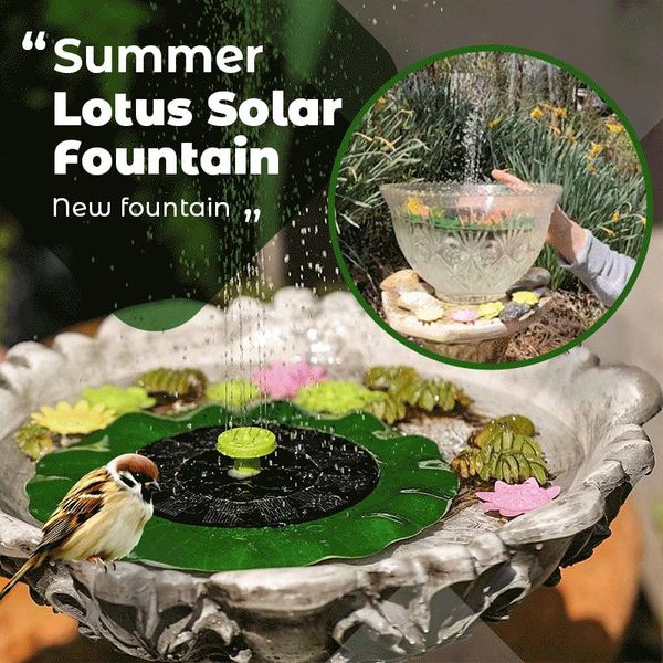 

garden decorations summer lotus solar fountain 6v/1w decoration water pool pond bird floating