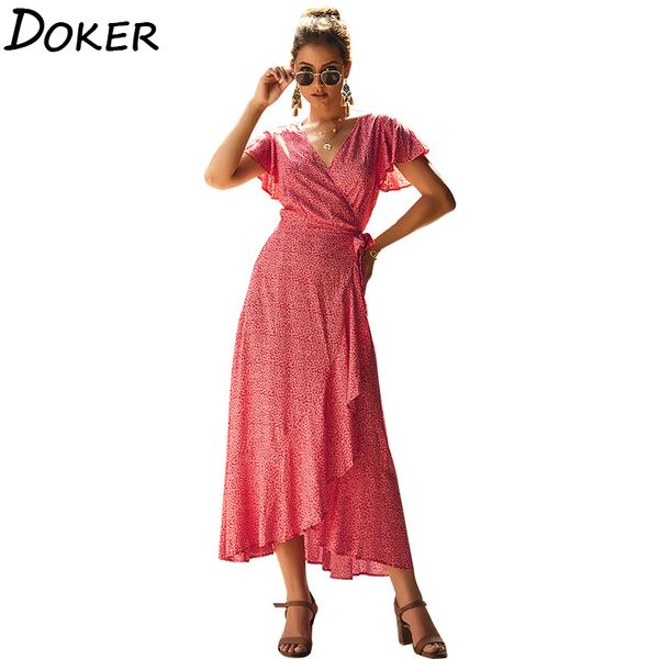 

v-neck print stitching women clothes british style pleated bandage irregular a-line dress dating elegant party dress 210423, Black;gray