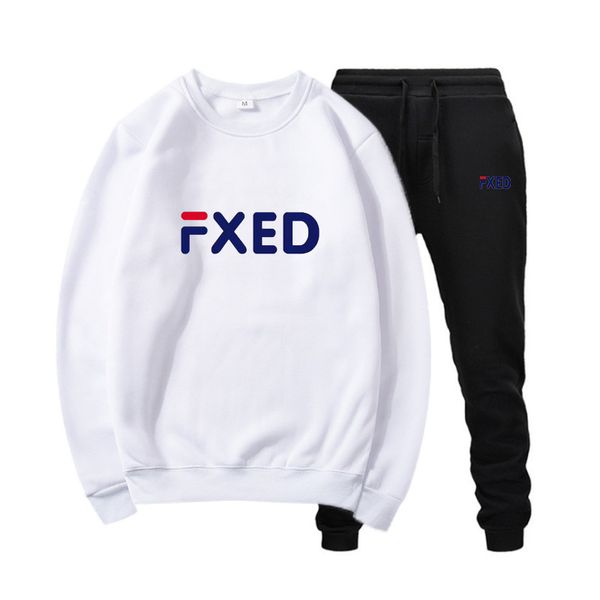 

new fashion men's tracksuits spring and autumn couples fashion letter printing round neck sweater casual sports trousers two-piece suit, Gray