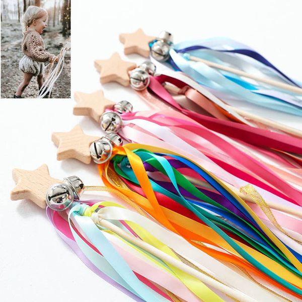 

baby pacifiers infant feeding rainbow ribbon newborn teeth practice toys teether magic wand kids toy b6925
