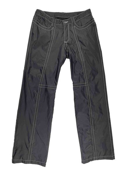 

high street 2colors pockets straight cargo pants mens drawstring oversize casual overalls loose trousers, Black