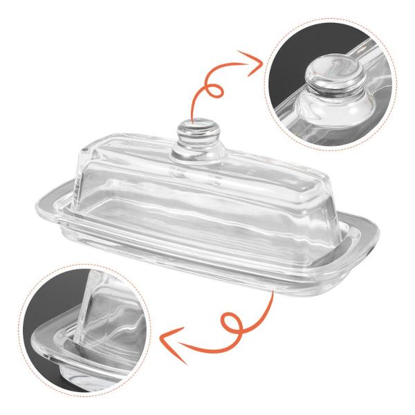 

dishes & plates glass butter dish holder beef tallow dessert cheese with lid
