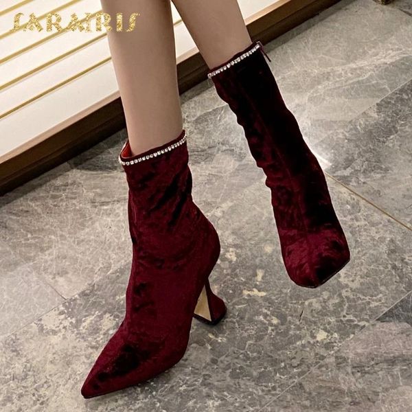 

boots sarairis 2021 design trendy fashion ins shoes ladies woman dropship wedding party crystal booties female, Black