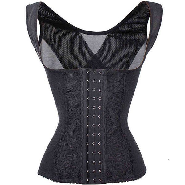 

waist tummy shaper corset lace steel rib belly shaping cloth