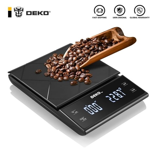 Bilancia digitale per caffè Strumento di pesatura Bilancia elettronica Display a LED Alta precisione con timer Strumenti per strumenti Gadget 210728