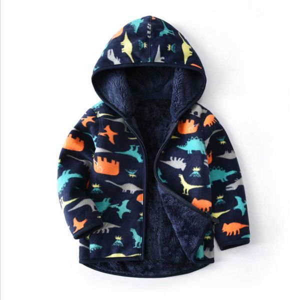 

baby boys coat & jacket children outerwear winter hooded s dinosaurs kids children's warm girls clothing 210529, Blue;gray