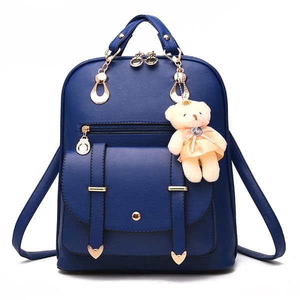 

casual waterproof backpack women doll brand knapsack candy color student travel bags teenager girls school bag 210924