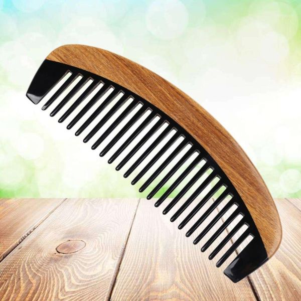 

horn comb teeth wide tooth detangling anti-static long combs natural for thick curly and wavy hair reduce b1, Silver