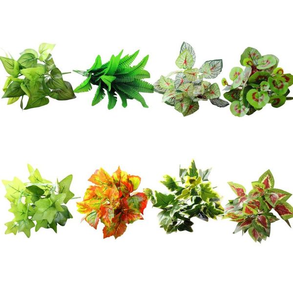 

artificial plant fake foliage false flower leaves bouquet plastic leaf home office decorations decorative flowers & wreaths
