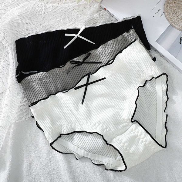 

net red middle waist cotton comfortable soft edge, Black;pink