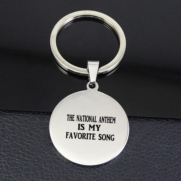 

keychains letter keychain national anthem favorite song stainless steel jewelry men and women yp7355, Silver