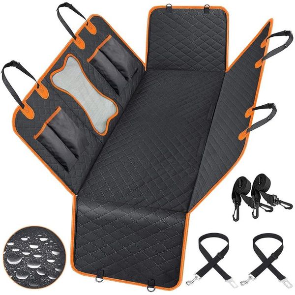 

kennels & pens dog car seat cover waterproof scratch proof back with big mesh window 2 safety belts lanyards for suv