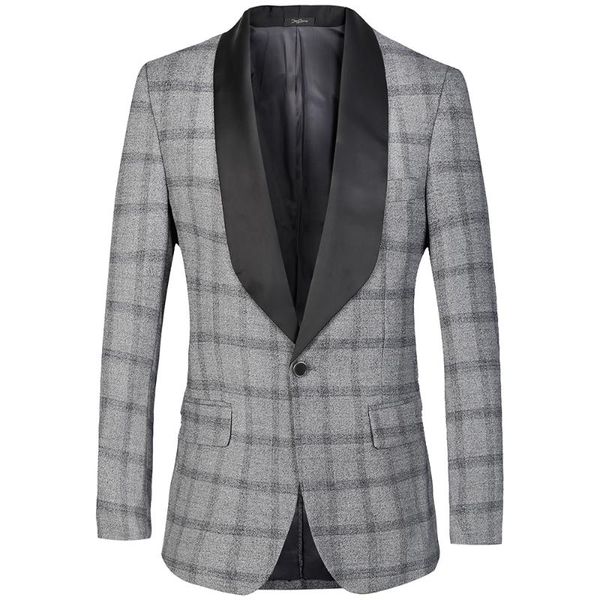 

men's suits & blazers brand wedding full dress men blazer 2021 slim fit luxury mens plaid jacket homens vintage classic marriage, White;black