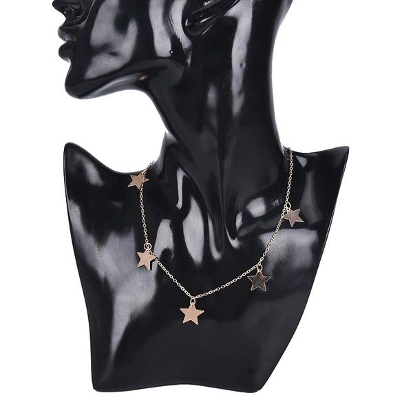 

pendant necklaces fashion women jewelry natural alloy gold color star necklace and heart woman choker, Silver