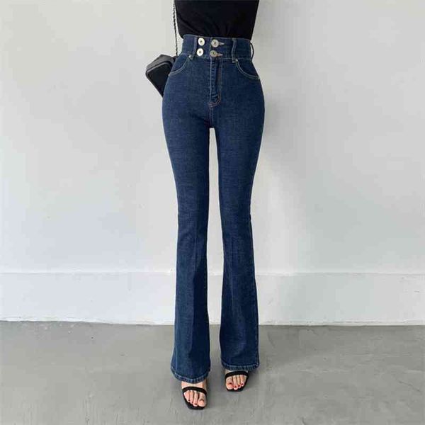 

autumn blue casual denim womens jean flare pants skinny high waist chic ol full length jeans loose women wide leg