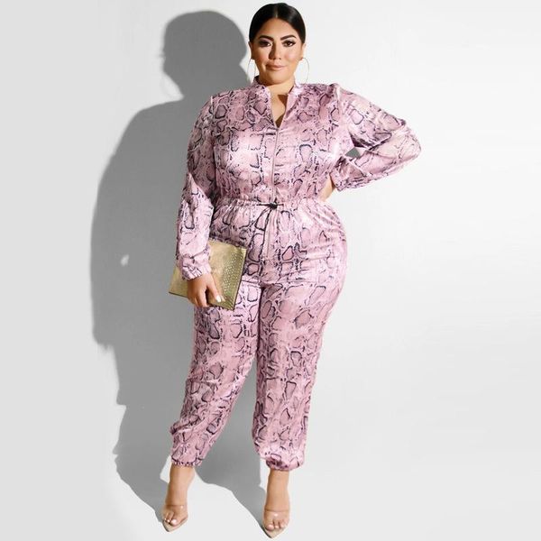 

women's jumpsuits & rompers summer autumn and winter explosion models leopard satin zipper pull rope closed foot casual jumpsuit, Black;white