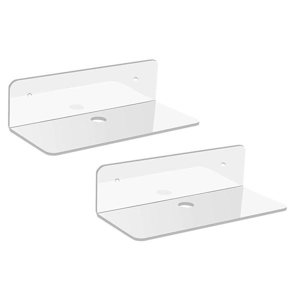 

hooks & rails floating shelves wall-mounted rack organizer acrylic adhesive shelf for living room bedroom