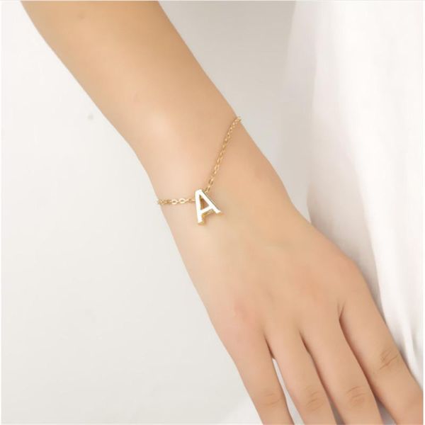 

link, chain fashion simple lovely english alphabet bracelet like "a-z" for wemen and men party, Black