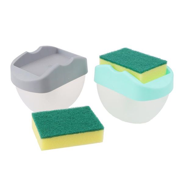 

liquid soap dispenser dish for kitchen with sponge holder caddy pump