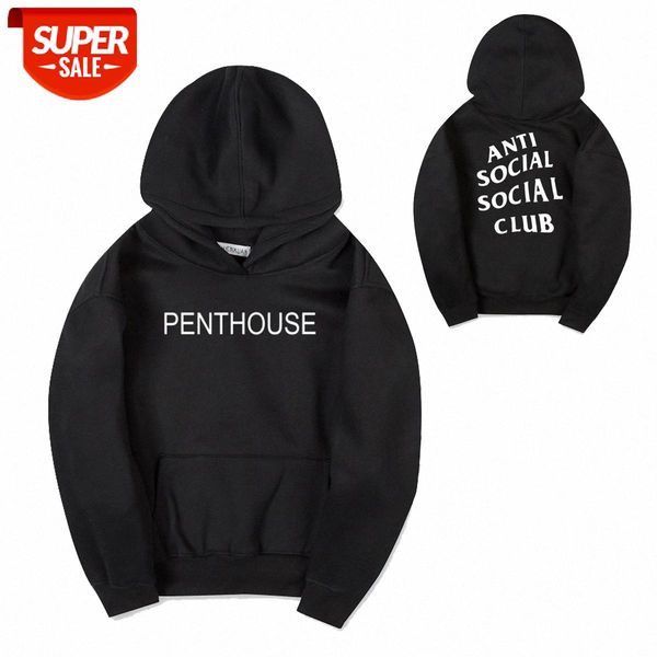 

youth ac hip-hop plus cashmere men's and women's loose pullover hooded sweater #dr0m, Black