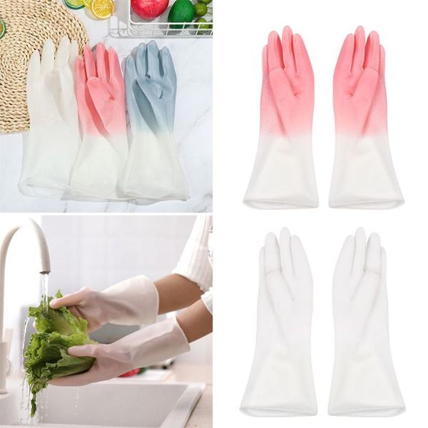 

disposable gloves translucent dishwashing cleaning silicone rubber dish washing reusable glove for household scrubber kitchen clean tool