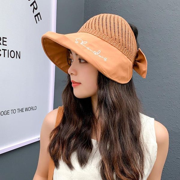 

beanie/skull caps women's south korean sunscreen hat, breathable mesh, empty letters rolled up, big cornice pot hat, Blue;gray