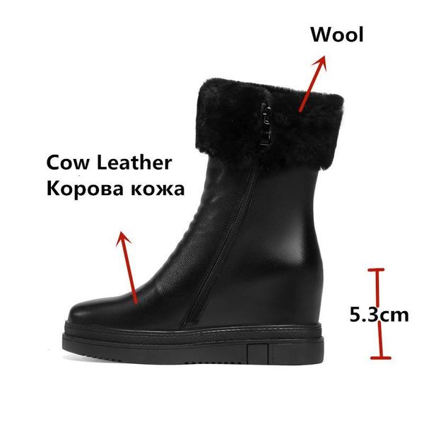 

fedonas fall snow side zipper height increasing shoes for women winter est office lady party ankle boots 0p5k, Black