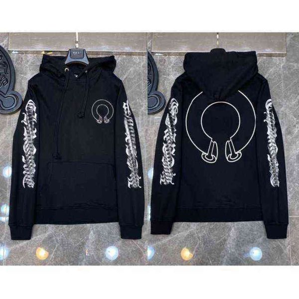 

fashion quality hoodie autumn winter ch classic sweatshirts designer mens luxury zipper sweater horseshoe phantom cross print hooded woman, Black