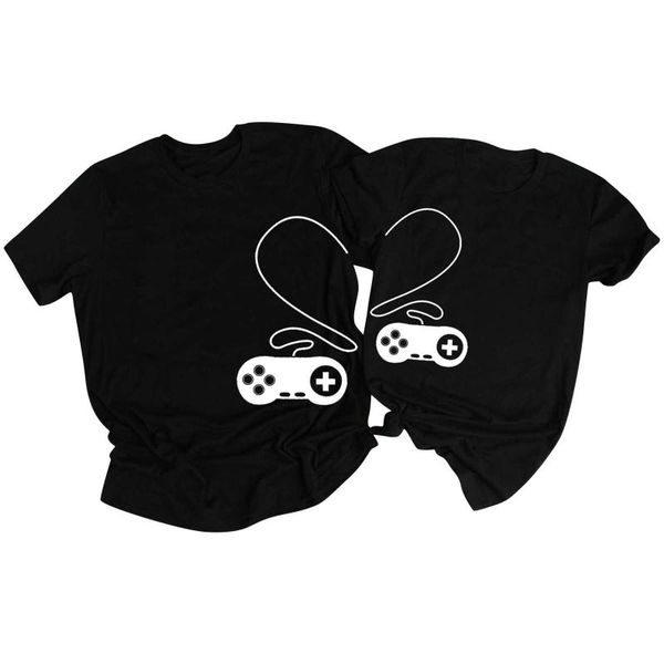 

summer men casual t shirts romantic couples harajuku short sleeve t-shirts hearts print breathable daily men's, White;black