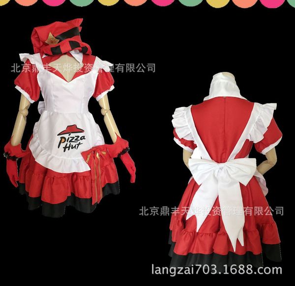 

cos suit angela magic little cook play maid halloween tume, Black;red