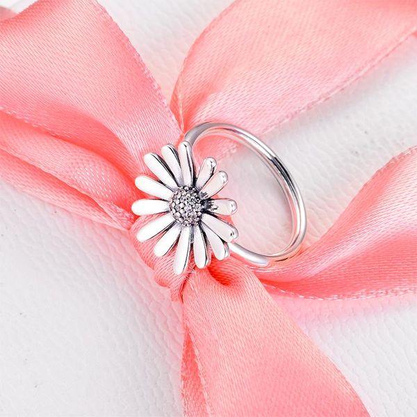 

cluster rings authentic 925 sterling silver pave flower statement ring female wedding engagement for women fine jewelry bague femme, Golden;silver