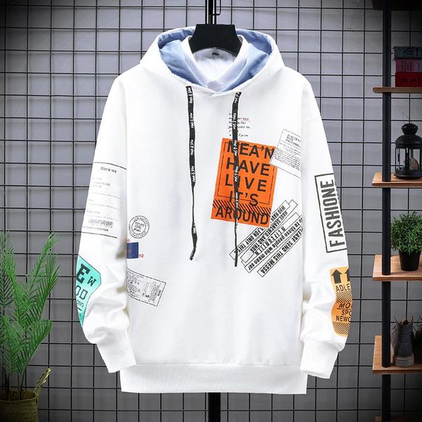 

men's hoodies & sweatshirts 2021 fall/winter hip hop hoodie fashion print street casual sports, Black