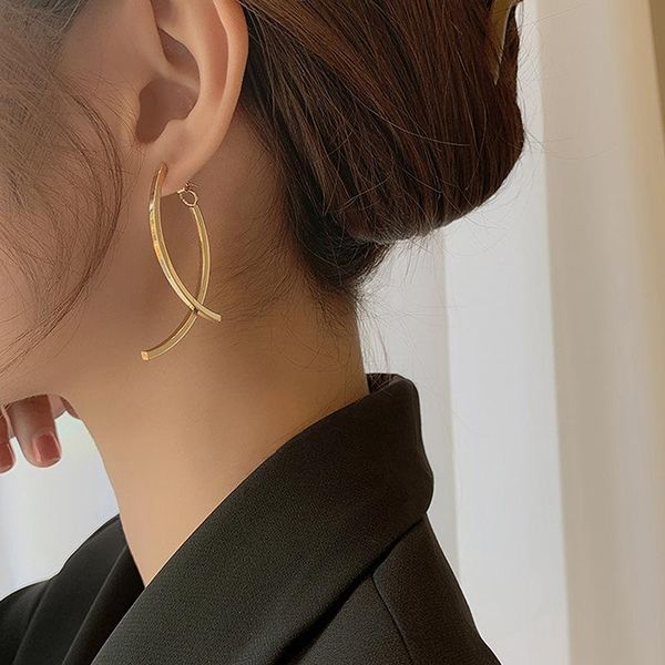 

stud korean style retro cross earring metallic grunge pendientes earrings set for women girl 2021 trend jewelry accessories, Golden;silver