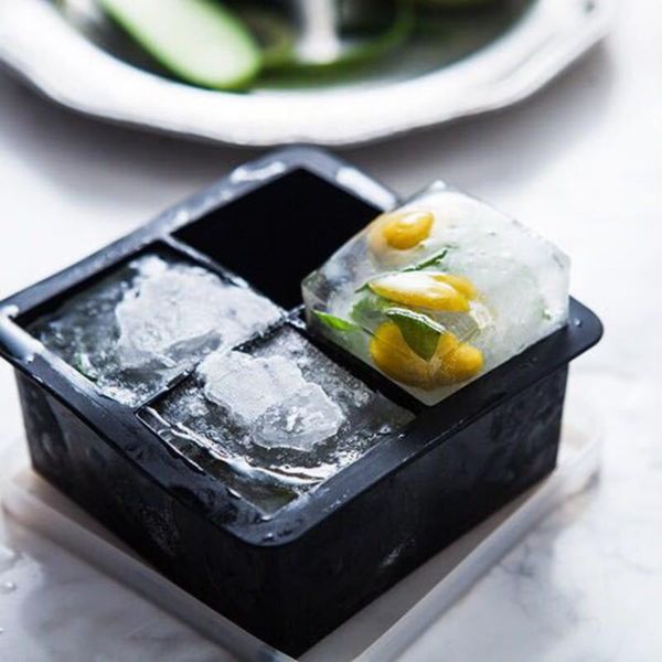 

baking moulds 1pc cocktail whiskey ice ball maker tray 4 large silicone molds diy square mould kitchen bar accessories reusable safety gadge