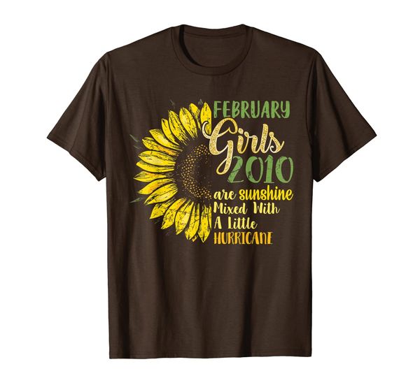 

february girls 2010 shirt 10th birthday 2010 birthday t-shirt, White;black