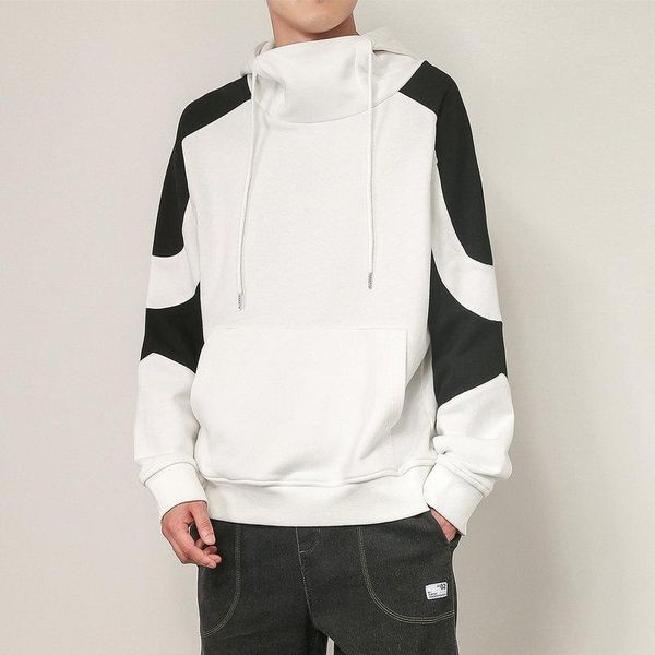 

men's hoodies & sweatshirts 2021 spring men harajuku sweatshirt couple wear japanese patchwork white streetwear fashion, Black