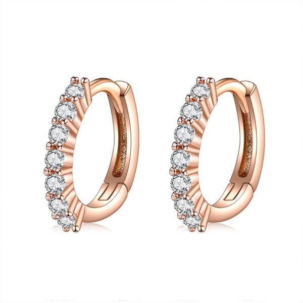 

hoop & huggie luxury 925 silver earrings for women zirconia paved huggies ear piercing jewelry sterling jewellery, Golden;silver