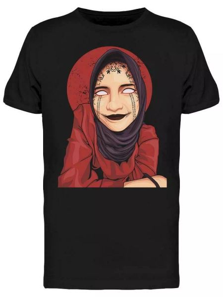 

woman wearing a hijab tee men's -image by shutterstock, White;black