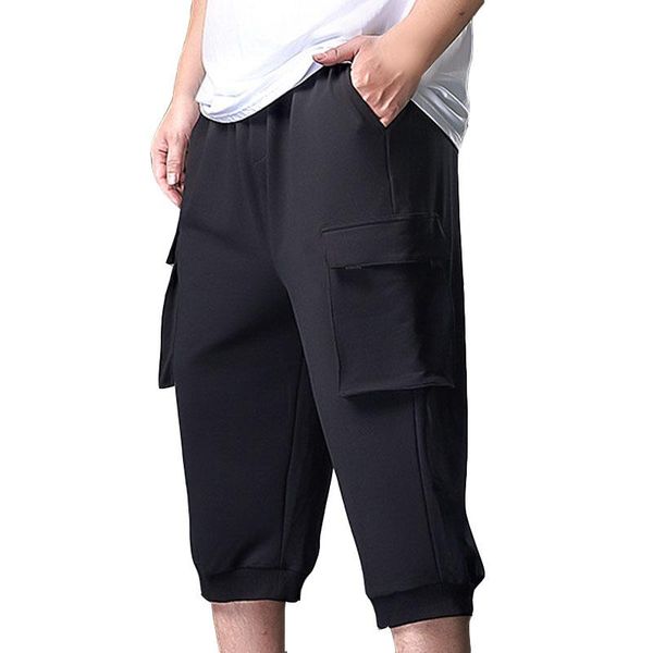 

spring summer men's pants 5xl 6xl 7xl waist 145cm plus size cargo black color