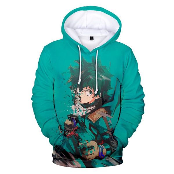

men's hoodies & sweatshirts sudadera con capucha de dibujos animados en 3d para hombre y mujer, ropa calle anime my hero academia haraj, Black