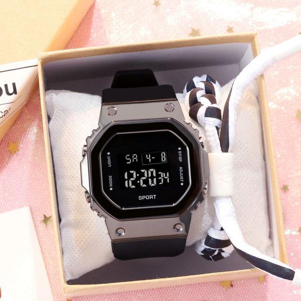 

wristwatches 2021 fashion casual digital watches for men rectangle sport multifunction waterproof reloj bayan relogio masculino wristwatch, Slivery;brown