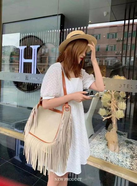 

evening bags fashion vintage fringe tassel retro women shoulder crossbody genuine leather handbag large capacity bag 2021