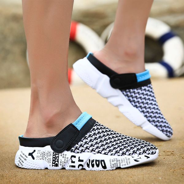 

wholesale men's shoes beach slippers breathable sandals lazy shoe sports sneakers trainers outdoor jogging walking size 39-45, Black