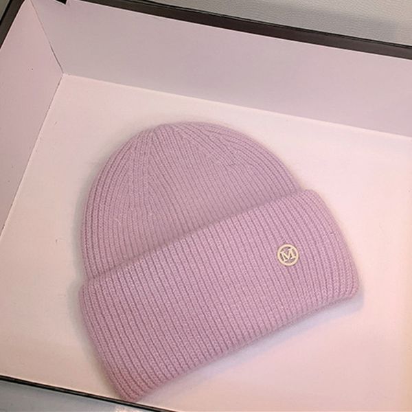 

berets candy colors winter hat women knitted warm soft trendy korean style wool beanie elegant all-match npim, Blue;gray