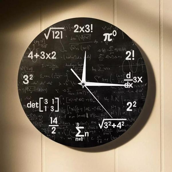 

wall clocks black background mathematics math algebra blackboard pi clock vintage 30cmx30cm creative gift for kids teacher